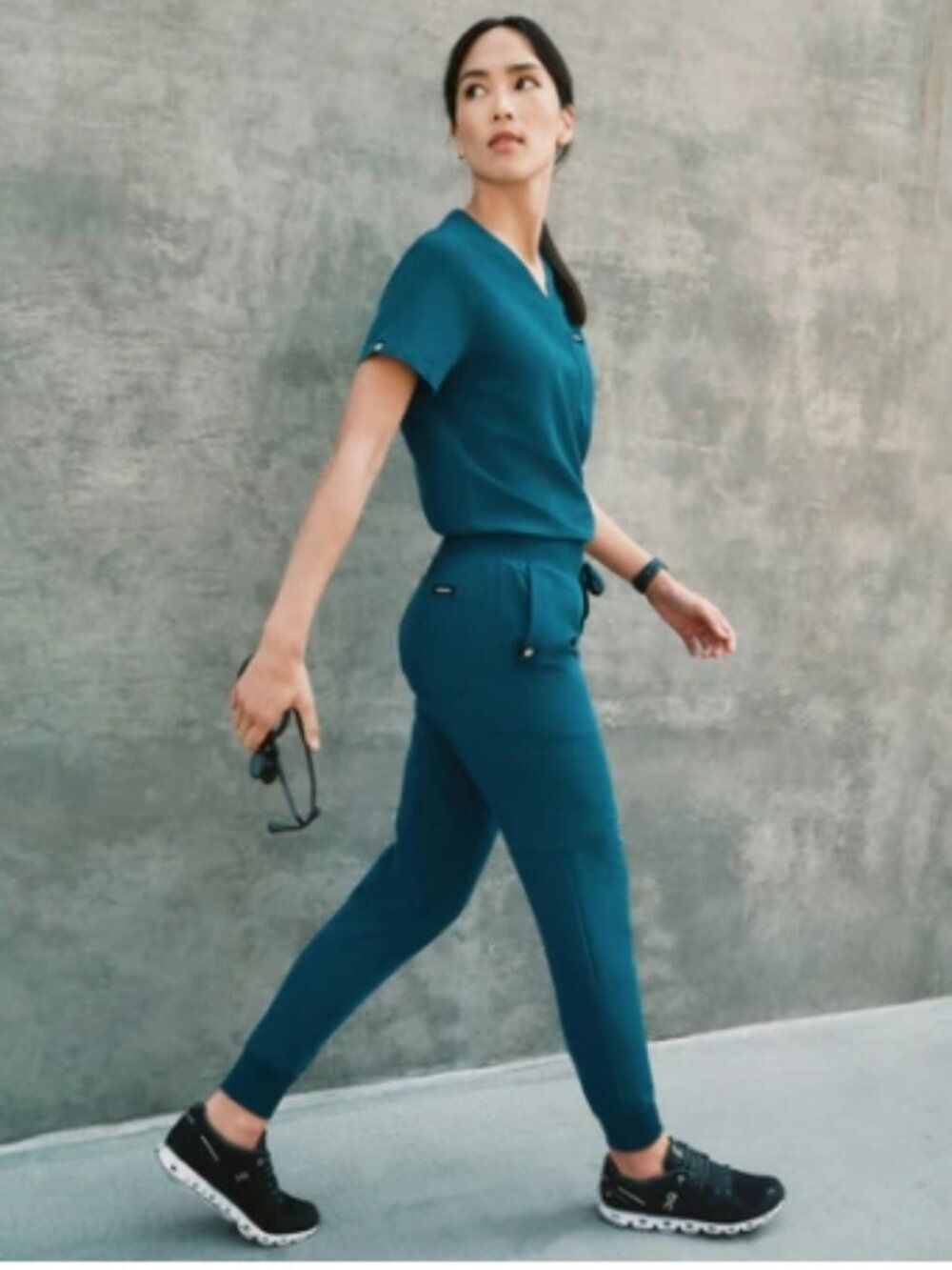 NWT JAANUU Silex Slim Knit-Waist Scrub Jogger Caribbean Blue Size XS